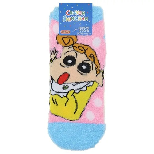 もっこもこ靴下 ドット しんちゃん／ひまわり／ぶりぶりざえもん