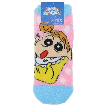 もっこもこ靴下 ドット しんちゃん／ひまわり／ぶりぶりざえもん