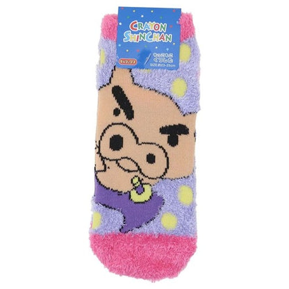 もっこもこ靴下 ドット しんちゃん／ひまわり／ぶりぶりざえもん