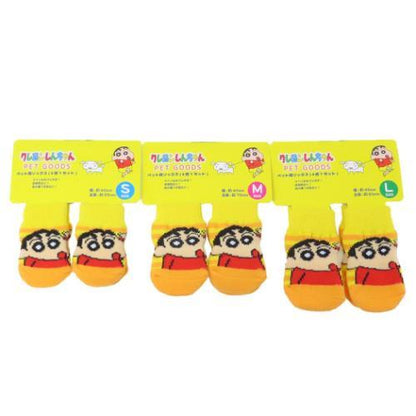 ペット靴下 4枚セット しんちゃん ボーダー S・M・Lサイズ